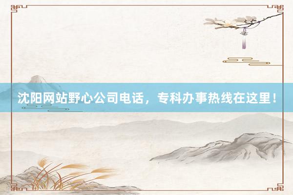 沈阳网站野心公司电话，专科办事热线在这里！